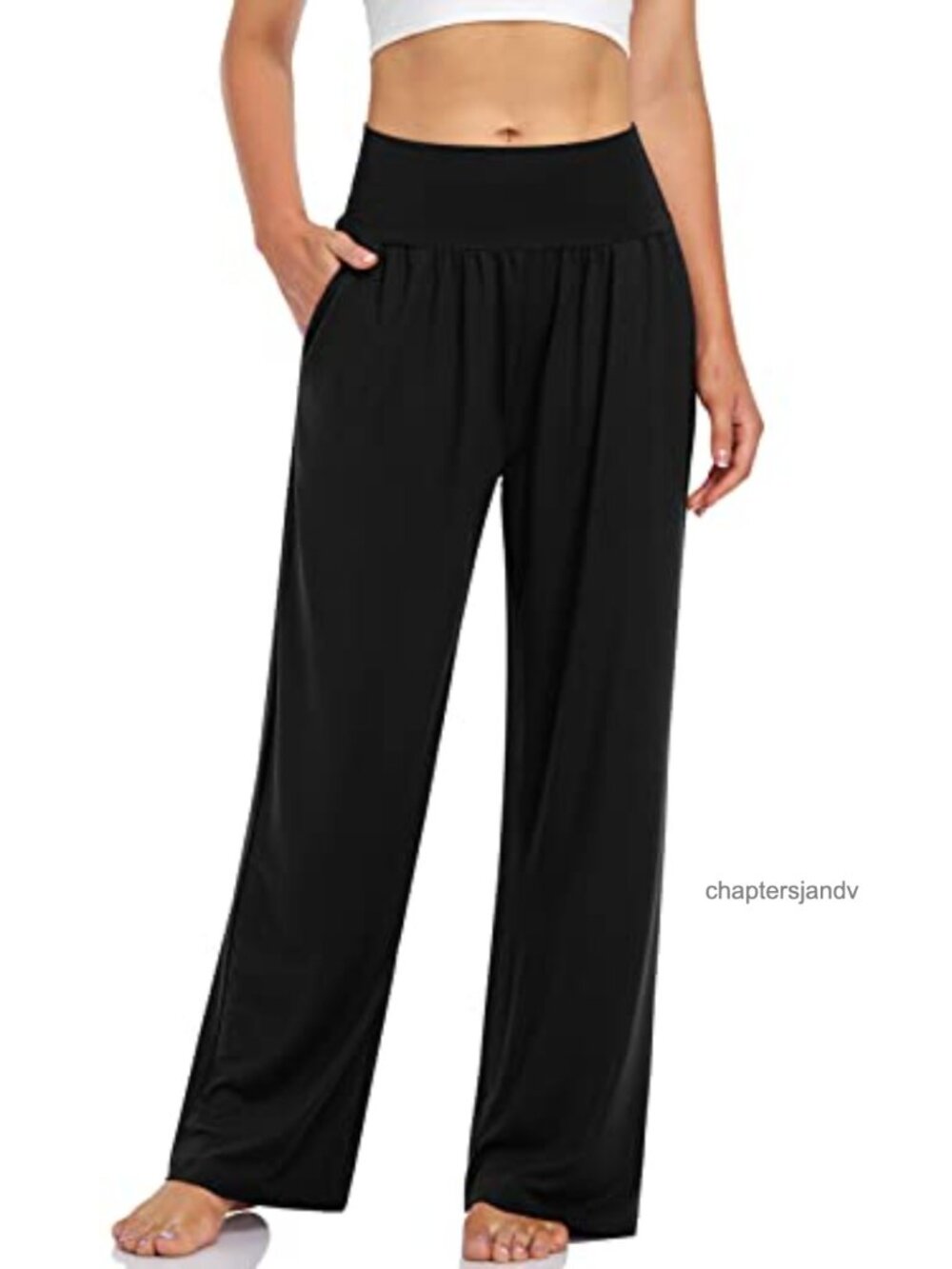 Wide Leg Lounge Pants High Waisted Yoga Pants with Pockets